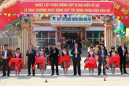 Khai trương Quỹ Tín dụng nhân dân Vân Hồ - Quỹ Tín dụng nhân dân TTNT Mộc Châu khánh thành trụ sở Phòng Giao dịch Vân Hồ