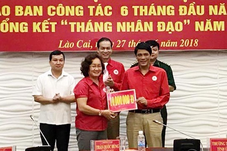 Hội Chữ thập đỏ tỉnh: Ủng hộ 10 triệu đồng cho đồng bào bị ảnh hưởng do lũ quét, sạt lở đất ở Lai Châu