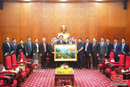 Đoàn công tác tỉnh U Đôm Xay chào xã giao lãnh đạo tỉnh Sơn La