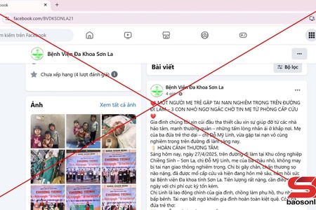Cảnh báo Fanpage giả mạo Bệnh viện Đa khoa tỉnh Sơn La kêu gọi từ thiện
