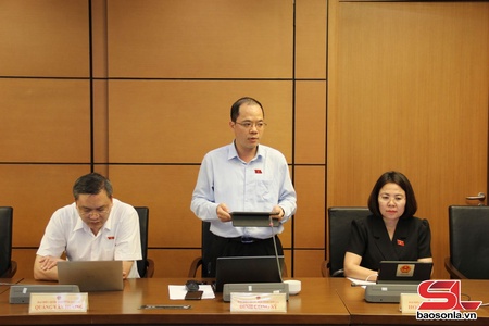 Đoàn đại biểu Quốc hội tỉnh Sơn La thảo luận tại tổ về một số dự thảo luật