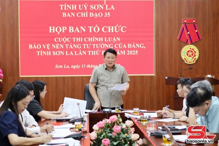 Họp Ban tổ chức Cuộc thi chính luận Bảo vệ nền tảng tư tưởng của Đảng, tỉnh Sơn La lần thứ ba, năm 2025