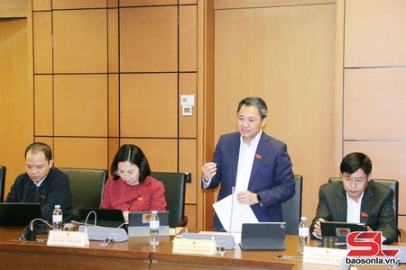 Đoàn đại biểu Quốc hội tỉnh Sơn La thảo luận tại Tổ