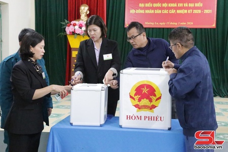 Ủy ban Bầu cử xã Mường La diễn tập bầu cử