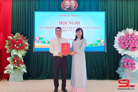 Hội nghị công bố quyết định của Ban Thường vụ Tỉnh ủy về công tác cán bộ