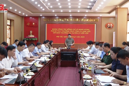 Đồng chí Phó Bí thư Thường trực Tỉnh ủy làm việc với Huyện ủy Sốp Cộp 