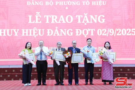 Các địa phương trao huy hiệu Đảng đợt 2/9