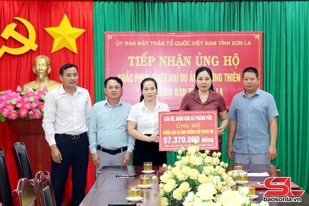 Xã Phiêng Pằn ủng hộ trên 57 triệu đồng khắc phục hậu quả thiên tai