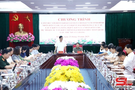 Khảo sát nắm tình hình nhân dân, dư luận xã hội về Đại hội Đảng các cấp và lấy ý kiến vào dự thảo Văn kiện Đại hội XIV của Đảng tại tỉnh Sơn La