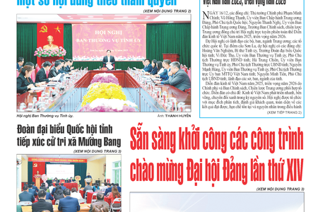 Báo Sơn La, thứ 4, ngày 17/12/2025