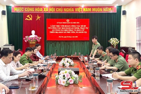 Kiểm tra công tác đảm bảo an ninh trật tự phục vụ bầu cử tại xã Phù Yên