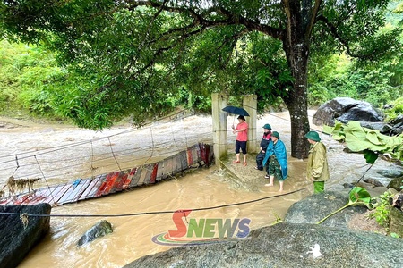 Mưa lớn gây thiệt hại tại xã Pắc Ngà