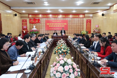 Thường trực Tỉnh ủy dệt vịa cắp Đảng ủy pưng phương Thảo Nguyên, Mộc Châu, Mộc Sơn, Vân Sơn