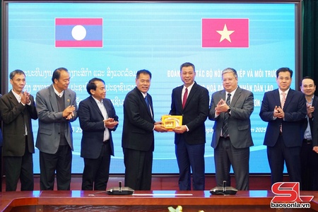  Mú công tác Bộ Nông nghiệp cánh Môi trương, mương CHDCND Lao ma dàm cánh dệt vịa nẳng tỉnh Sơn La