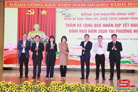 Provincial chairman extends Tet wishes to Moc Chau and Moc Son wards