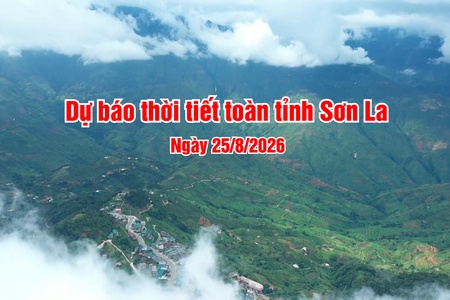 Dự báo thời tiết toàn tỉnh Sơn La ngày 25/8/2026