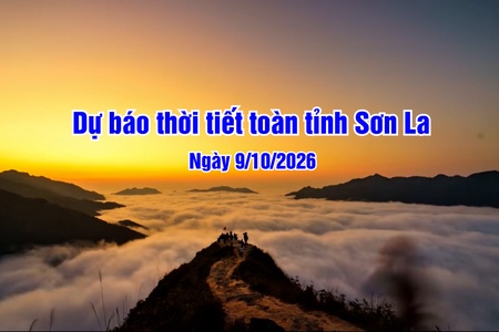 Dự báo thời tiết toàn tỉnh Sơn La ngày 09/10/2026