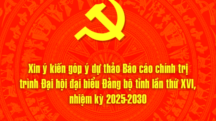 Xin ý kiến góp ý dự thảo Báo cáo chính trị trình Đại hội đại biểu Đảng bộ tỉnh lần thứ XVI, nhiệm kỳ 2025-2030