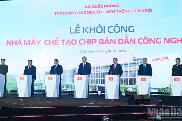 Tổng Bí thư Tô Lâm dự lễ khởi công Nhà máy Chế tạo chip bán dẫn công nghệ cao