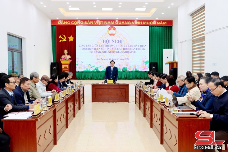 Giao ban giữa Ban Thường trực Ủy ban MTTQ Việt Nam tỉnh với các hội quần chúng