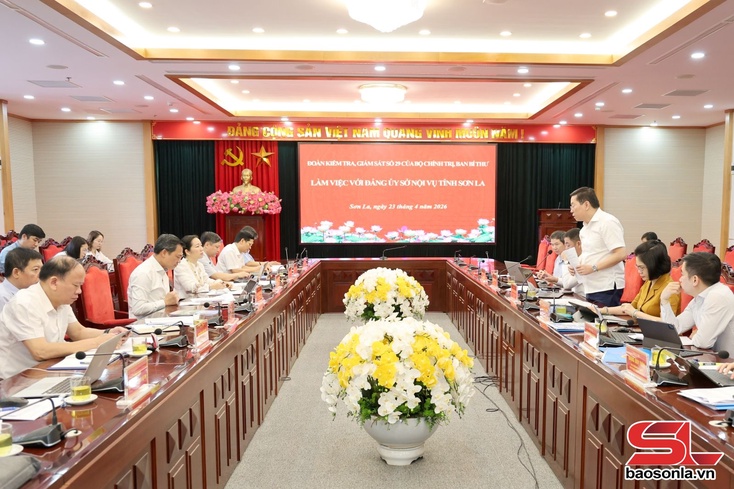 Đoàn kiểm tra, giám sát số 29 của Bộ Chính trị, Ban Bí thư làm việc với Đảng ủy Sở Nội vụ