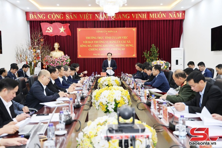 Provincial Party leaders work with Song Ma, Chieng Khuong, Muong Hung, Chieng Khoong and Chieng So communes